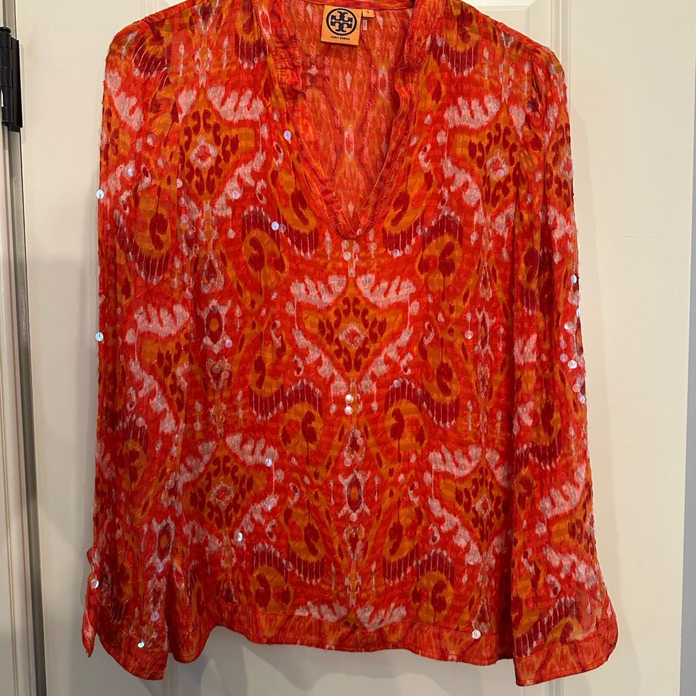 Tory Burch Red Patterned Women's Top